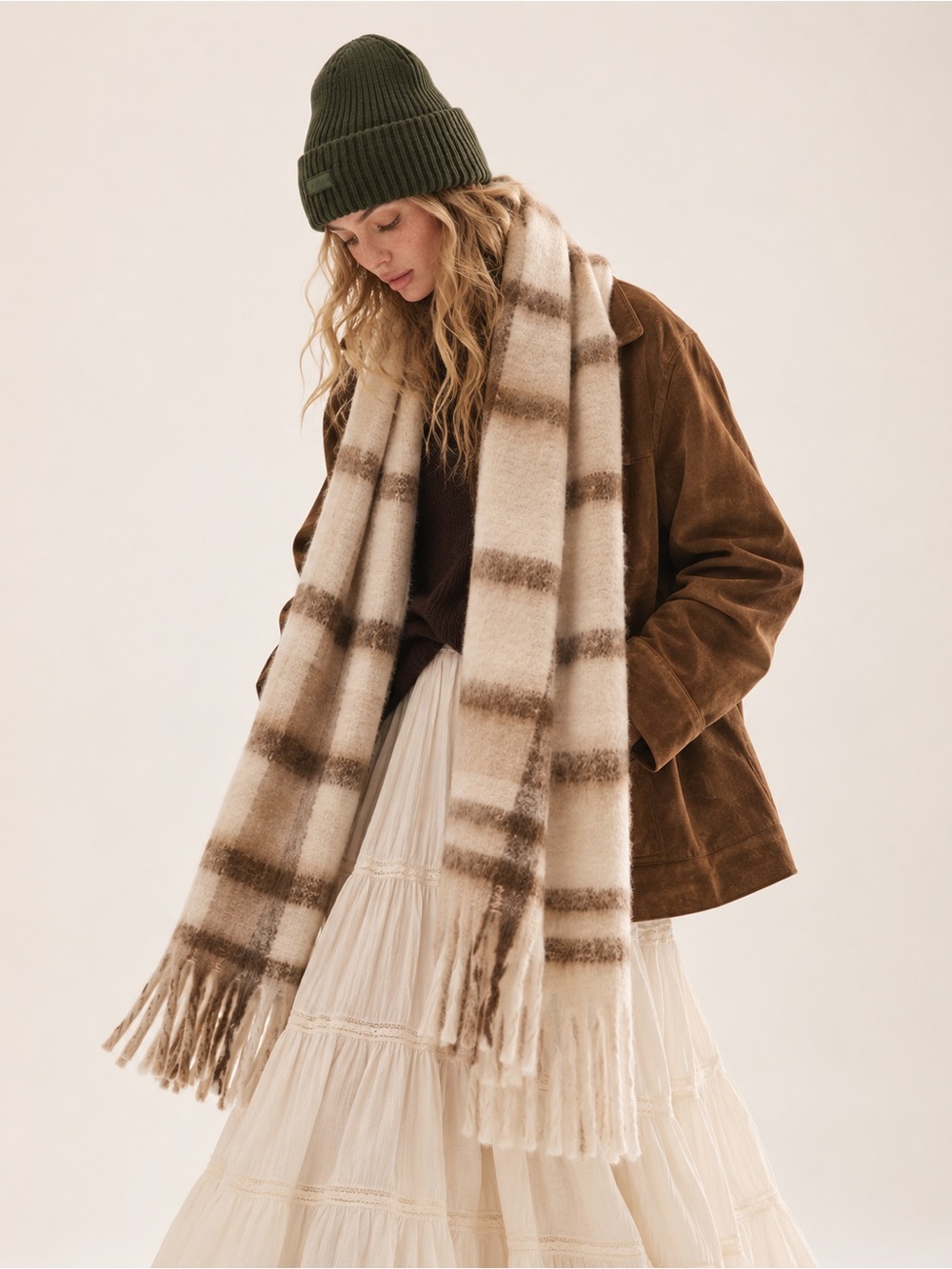 Gigi Pip Merino Wool Beanie- Dark Green
